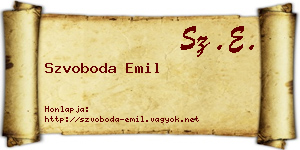 Szvoboda Emil névjegykártya